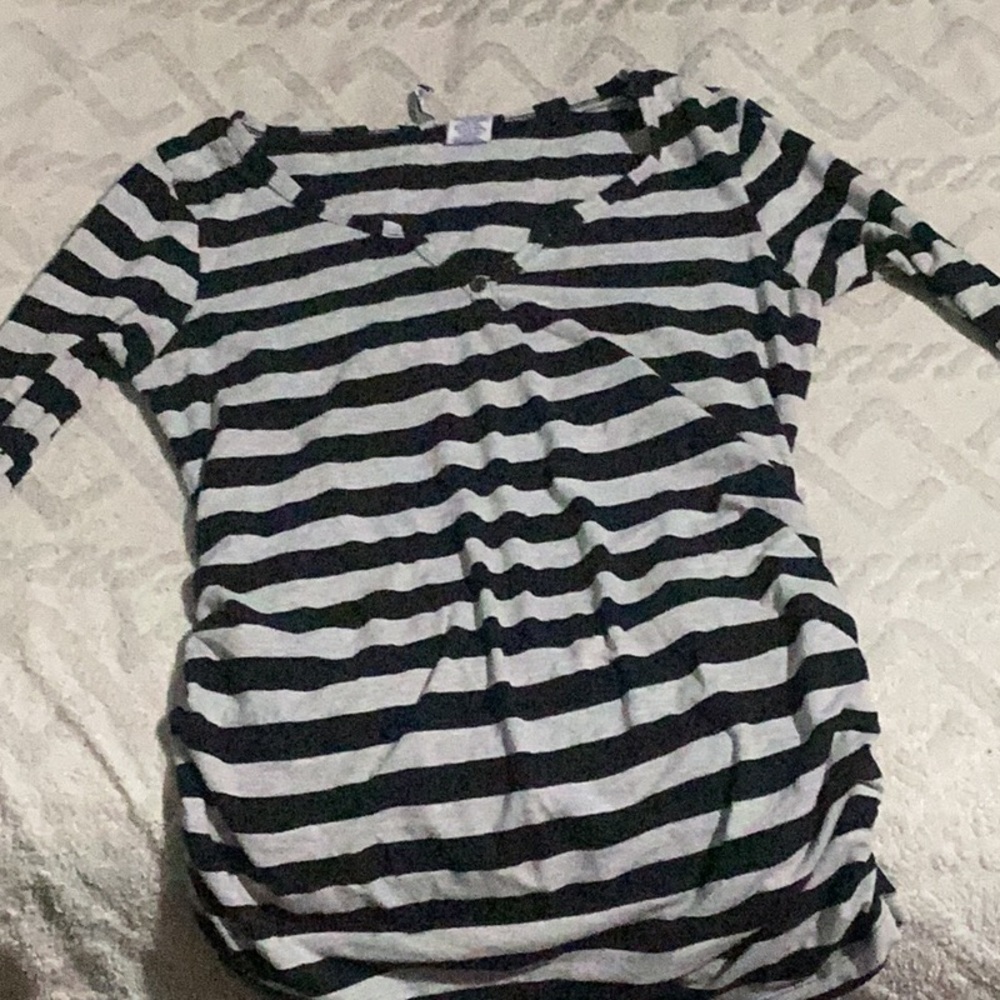 Grey/black striped long sleeve top
